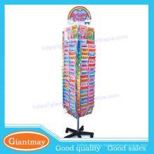 fancy colorful pockets metal floor display for gift cards